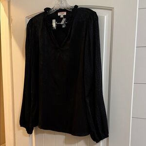 Andree Classic Black V-Neck Blouse